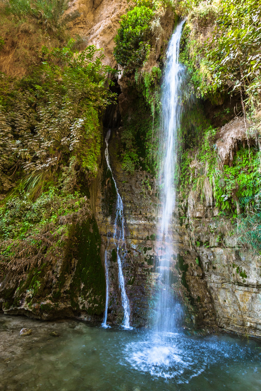 Nahal David waterfall in Ein Gedi